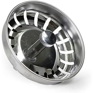 Highcraft 9754JO Stainless Steel Kitchen Sink Strainer Basket-Replacement for Standard Drains (3-1/2 Inch) -Ball-Lock Rubber Stopper, 3-1/2, Pack 3