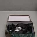 Oiamenne Women's Satin Ballerina Stiletto-Heels for Wedding and Dressy (8.5, Black)