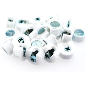 20PCS Threaded Cam Lock Shelf Support Pin Bracket Stud Pin Shelf Support Holder Cam Lock Cupboard Shelf Support Holder White Invisible Divider Peg for Cupboard and Wardrobe and Furniture