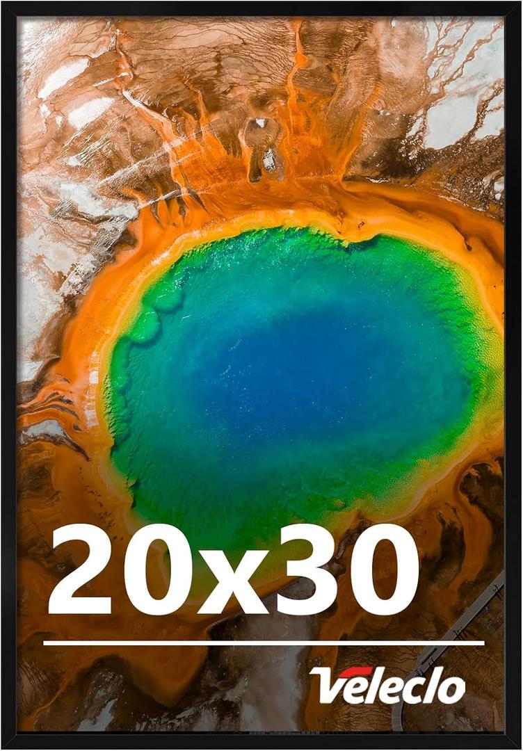 20x30 Picture Frame for Wall Display, 20x30 Black Picture Frame with Shatter Resistant Plexiglass, Stable and Sturdy 20 x 30 Poster Frame for Wall Display, Handpicked Gift Collection, 1 Pack