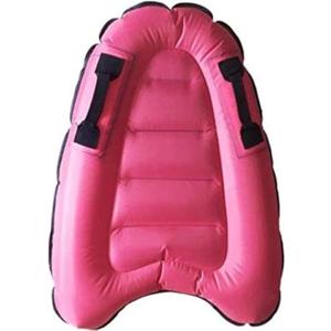 Inflatable Surf Body Board with Handles, Lightweight Swimming Floating Surfboard Aid Mat Learn to Swim, Beach Safety Theme Surfing Swimming Summer Water Fun Toy for Both Kids and Adult (Pink)