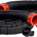 Valterra 20-Foot Dominator RV Sewer Hose Kit, Sewer Hose for RV Camper, Includes 2 Attachable 10-Foot Hoses with Rotating Fittings, 90 Degree Clearview Sewer Adapter, and 4 Drip Caps