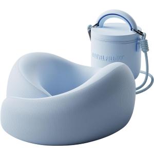 Travel Pillow - Memory Foam Neck Pillow Airplane, Neck Travel Airplane Pillow for Long Flight, 360 Support Plane Pillow, Machine Washable (Blue)