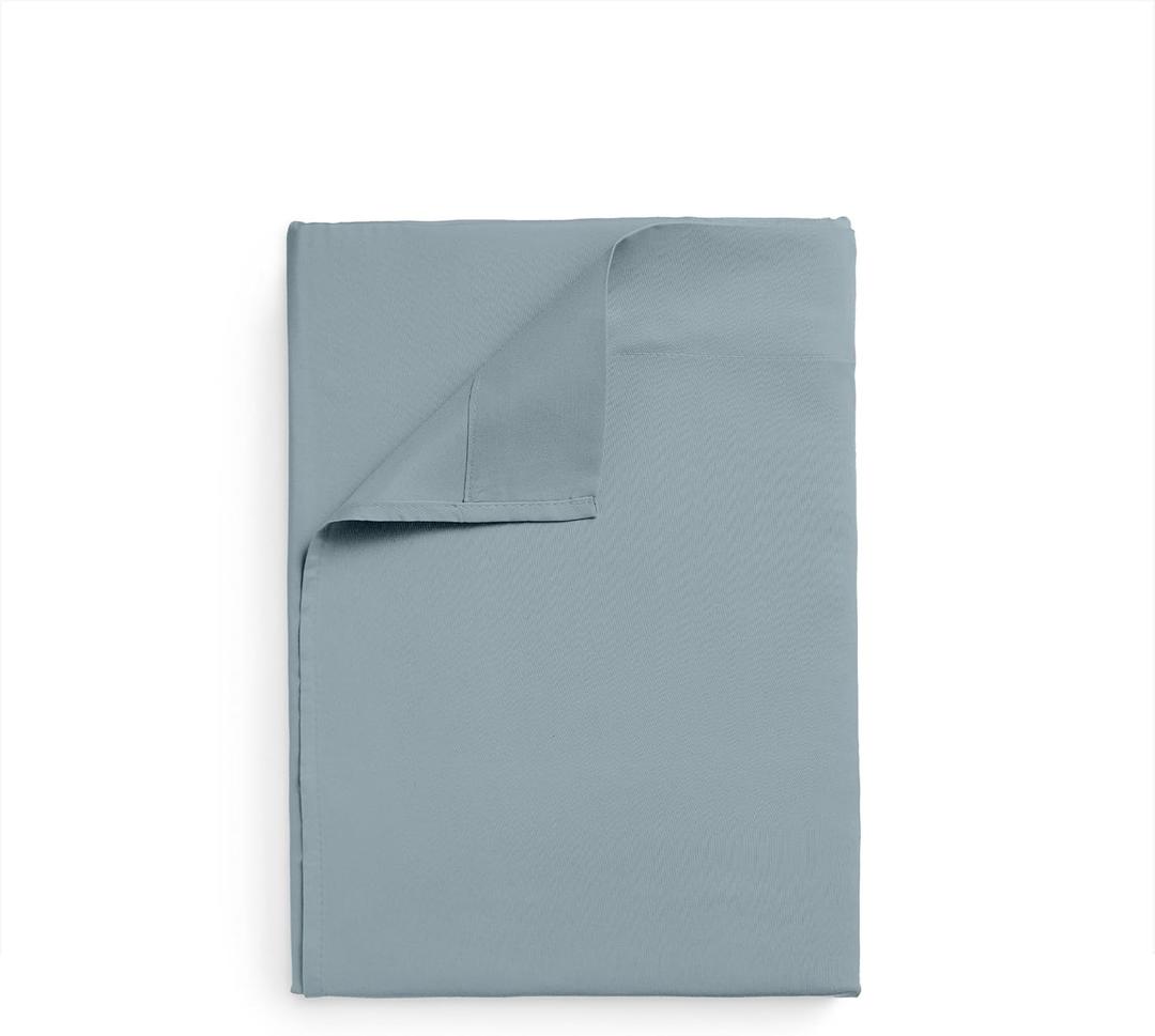 Mellanni King Size Flat Sheet - Iconic Collection Bedding - Hotel Luxury, Extra Soft, Cooling - Wrinkle, Fade, Stain Resistant - 1 Flat Sheet Only (King, Spa Blue)