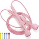 Adjustable Jump Rope for Fitness and Exercise  Skipping Rope for Cardio, Boxing, and Weight Loss  Speed Rope perfect for Men & Women (Pink)