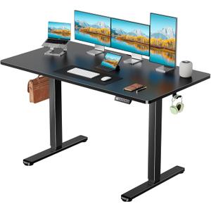 Marsail Electric Standing Desk with One-Piece Desktop,63 x 30 inch Height Adjustable Office Gaming Computer Desk with Deeper Tabletop,Home Office Stand up Desk with 4 Memory Presets, Desk for Bedroom (Black)