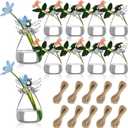 10 Pcs Angel Design Glass Vases Bulk Clear Guardian Angel Flower Vase Angel Centerpieces for Tables Plant Terrarium Container Wedding Decor Garden Ornaments Hanging Planter for Buds Greenery