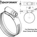 ROADFORMER 1.25" Worm Gear Hose Clamp - SAE 20 Size, Full Stainless Steel with 1/2" Band Width, Working Range 21mm - 44mm Hose Clamps, 10 Pack