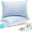 SheRest Cooling Pillow Set of 2 Queen,Memory Foam Pillows for Hot SleepersBamboo Fiber Ice Silk Cover, Adjustable Firm Pillow, Soft Yet Supportive, OEKO-TEX Certified, Stomach Sleepers