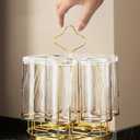 Rotating Mug Cup Drying Rack Stand Drinking Glass Cup Holder Organizer for Home Kitchen (Crystal Style)