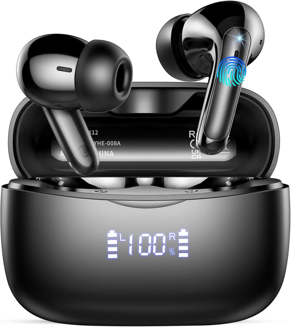 AI Translation Earbuds Real Time with Audio and Video Calls, 164 Language/7 Translation Modes Translator Earbuds Bluetooth 5.4 with APP, 48H AI Ear Buds Translator Device for Business/Learning/Travel, Light Black