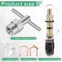 1 Pack Dual Seal Replacement Cartridge With 104421 Cartridge Removal Tool, Compatible with Moen 1225 1225B, One Handle Bathroom Faucet Cartridge, for Single Handle Faucet/Showers, Brass