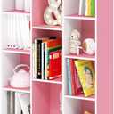 Furinno LUDER Book Shelf, 11-Cube Bookshelf, Reversible Bookcase, 9.4 x 29.1 x 41.7, for Living Room, Bedroom, Home Office, White/Pink