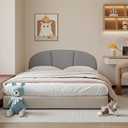Yutianli Upholstered Headboard Queen Size 59"x 20" Wall Mounted Peel and Stick Headboard Grey Anti Collision Padding