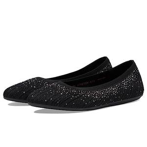 SKECHERS Women's Cleo 2.0-Glitzy Daze Ballet Flat, Black, 9.5
