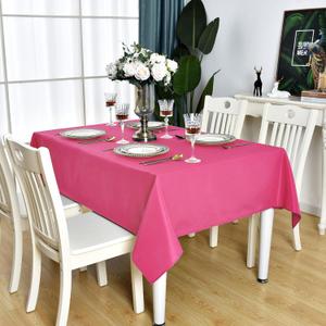 Fuchsia Rectangle Tablecloth Hot Pink Waterproof Stain Resistant Wrinkle Free Table Cloth 210GSM Polyester Wipeable Table Cover for Party, Banquet -Rectangular/Oblong, 60 x 84 inch