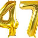 Number 47 Balloons for 47th Birthday Party Decorations, 0-100 Large No.47 for Women Men and Mother Dad, 40 Inch Gold Foil Helium for 47 Year Old Anniversary