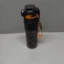 TKK Sports Water Bottles with Removable Straw 34 oz Leak-proof Flip Top Lid BPA Free Tritan Bottles with Strap for School, Fitness, Gym, Outdoor, Black