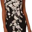 Adrianna Papell Border Embroidery Sheath Dress (Black, M)