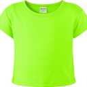 Noomelfish Girls Short Sleeve Crop Tops Kids Summer Dance Cropped T-Shirts, Size L