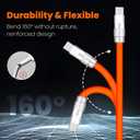 Chubby 3.0 Extra Long Fast Charging Cable Durable USB Type-C Cables USB C to A Quick Charger Cord, Orange, USB-A to Type-C, 16.4 FT