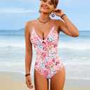 Jolefille Underwire One Piece Swimsuit for Women Tummy Control Bathing Suit Modest Push Up Swim Suits 2026 Cute Floral Teens (L)