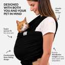 Cat Sling Carrier for Small Pets Anti-Anxiety Cat Sling, Kitten Pouch Pet Sling in Gray Black Blue Green Pink Yellow (Black, Large)