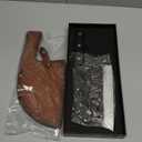 Serbian Chef Knife - 6.7 Inch Hand-Forged High Carbon Steel Full Tang Butcher Knife with Wood Handle - Razor Sharp Cooking Knife - Leather Sheath Included