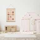 Bon et Beau 1624 Inch Embroidered Shape Poster Framed with Wood Hanger - Dusty Pink Wall Decor for Girls Nursery, Bedroom, Playroom, Toddler and Kids Room