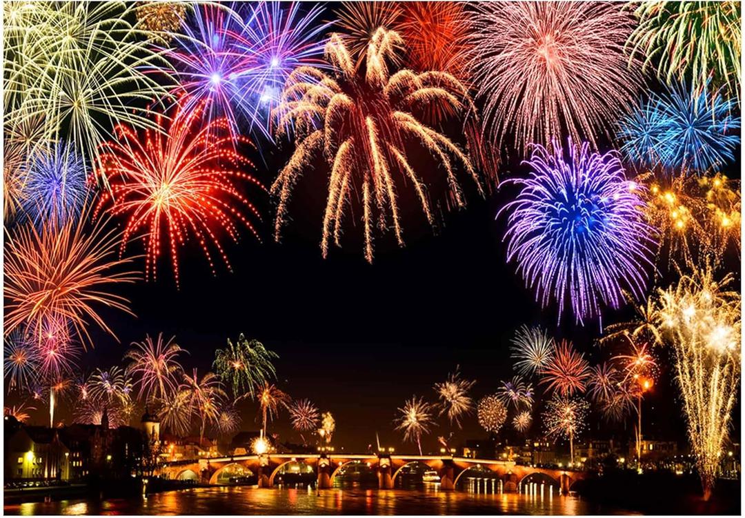 Allenjoy 7x5ft 2026 New Year Backdrop Annual Countdown NYE Shining Bokeh Fireworks Family Party Supplies Holiday Festival Decoration Celebration Photoshoot Props Photography Background Booth Banner