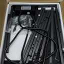 SUPERJARE Nightstand with Charging Station, Bed Side Table with Adjustable Fabric Drawer, Night Stand for Bedroom, 3-Tier Storage End Table, for Living Room, Rustic Brown and Black, M (11.8"D x 15.7"W x 23.4"H)