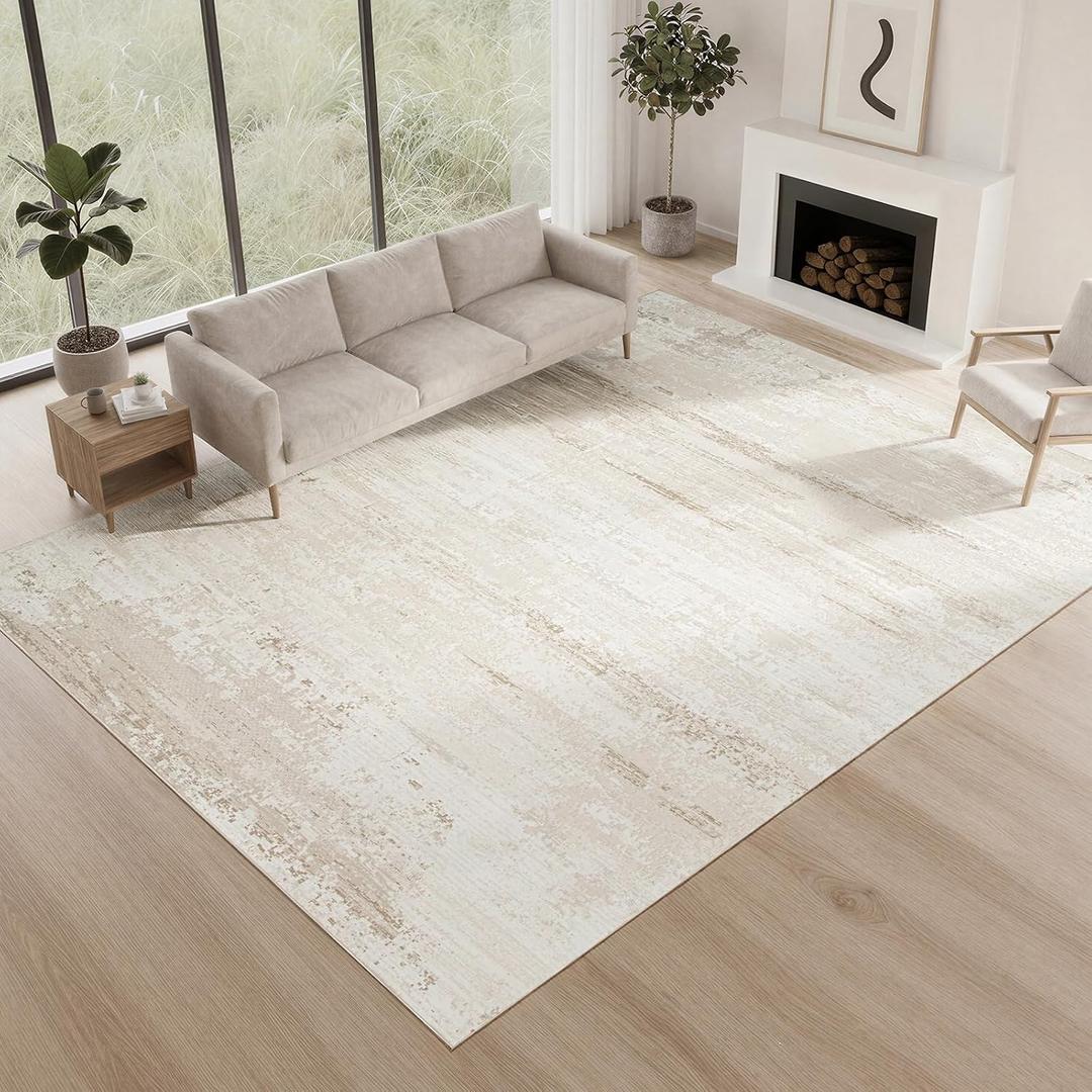 8x10 Washable Area Rug, Soft Area Rugs for Living Room, Non Slip Backing,Short-Pile&Durable Edge Binding, Stain Resistant, The Large Carpet for Bed Room, Dining Room,Office,Playroom