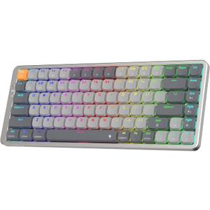 Redragon K652 75% Wireless RGB Mechanical Keyboard, Tri-Mode 84 Keys Ultra-Thin Gaming Keyboard w/Aluminum Top Plate, 100% Supported Win/Mac System & Low Profile Brown Switch