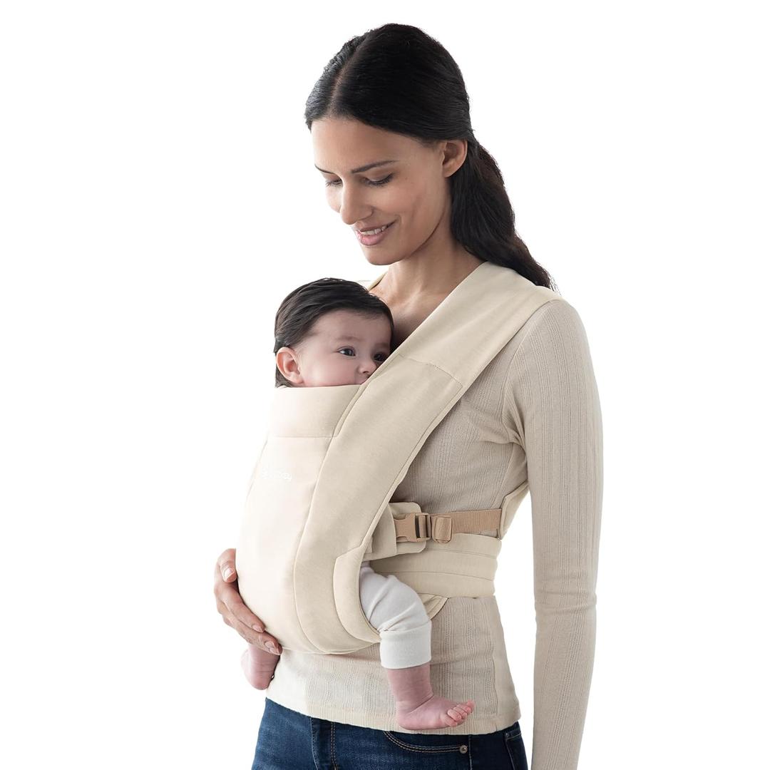 Ergobaby Embrace Baby Carrier Newborn to Toddler - Lightweight Ergonomic Baby Carriers - Cozy Essentials (7-25 Pounds), Ponte Knit, Cream Ergobaby Embrace Baby Carrier Newborn to Toddler - Lightweight Ergonomic Baby Carriers - Cozy Essentials (7-25 Pounds), Ponte Knit, Cream