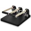 Harloon 3 Hole Puncher for Binder Metal 150 Sheet Capacity 13 x 12.2 x 6.2 Inch Black Silver Paper Punch Large Heavy Duty Puncher Lever Handle for Office Essentials Accessories Print Shops Home