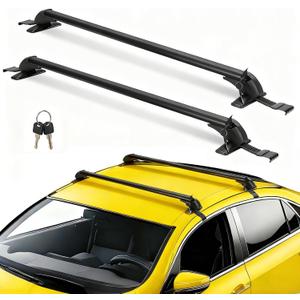43" Universal Roof Rack Cross Bars, Upgraded Aluminum Lockable Crossbars with Extendable Window Frame & Dual Security Keys. 165lbs Max Load for Bare Roof Cars/Trucks/SUVs