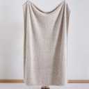 Ultra Soft Cozy Sherpa Throw Blanket, 2 Tones Ombre Light Brown Pattern Reversible, Light Weight Warm Decorative Boho Style Throw Blanket Cover for Sofa, Couch, Bedroom,Travel, 50x60