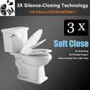 1M Family Toilet Seat, Patented Slow Close & Quick Releasing Technology, Anti-Wiggling, Easy to Install and Clean, Standard Elongated with Toddler Seat Built In (1 Piece)