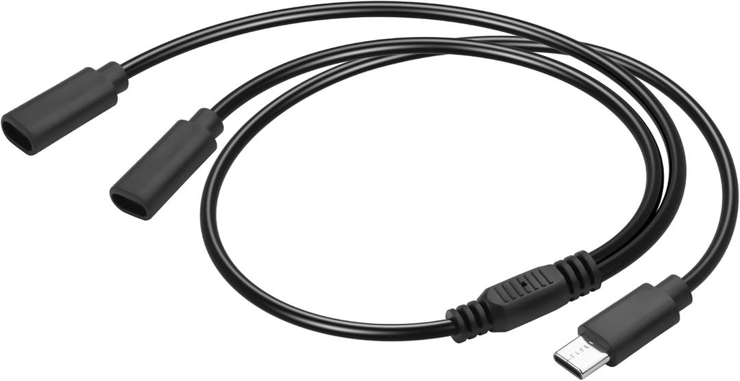 GINTOOYUN 0.7m/2.29Ft USB C Splitter 1 in 2 Out, Multi USB C Splitter Cable USB Type-C Female to Two Male Cable Suitable for PC, Keyboard, Mouse PS5 TV, Laptop (1 Male to 2 Female 0.7m/2.29FT)