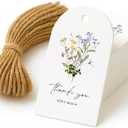 50 Thank You Gift Tags with String Attached, Small Thank You for Celebrating with Us Gift Bag Tags for Presents and Personalized Party Favors - Baby Shower, Wedding, Bridal Shower, Birthday, Floral