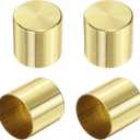 uxcell 8Pcs Metal Furniture Feet Cover, 1.1 x 1.14 Inch Round Furniture Pads Leg Cover Gold Table Foot Cap Floor Protector for Chair, Table, Sofa, Bed