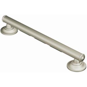 Moen Home Care Bathroom Safety 16 Inch Designer Stainless Steel Handicap Grab Bar for Bathtub and Shower, Elderly Assistance Product with Comfort Grip, Brushed Nickel, R8716D1GBN