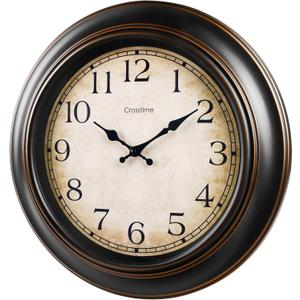 18 Inch Vintage Large Wall Clock for Living Room Decor,Battery Operated Silent Non-Ticking Retro Classic Clocks for Kitchen Fireplace Home Office,House Warming Gifts,Bronze