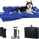 Inflatable Dock Platform, Dog Boat Ramp Floating Non-Slip Oxford and PVC with Lagre Water Ramp for Dogs Pool, Dock, Lake with Traction Rope, Manual Air Pump (4.6ft x 3ft x 6in) L04