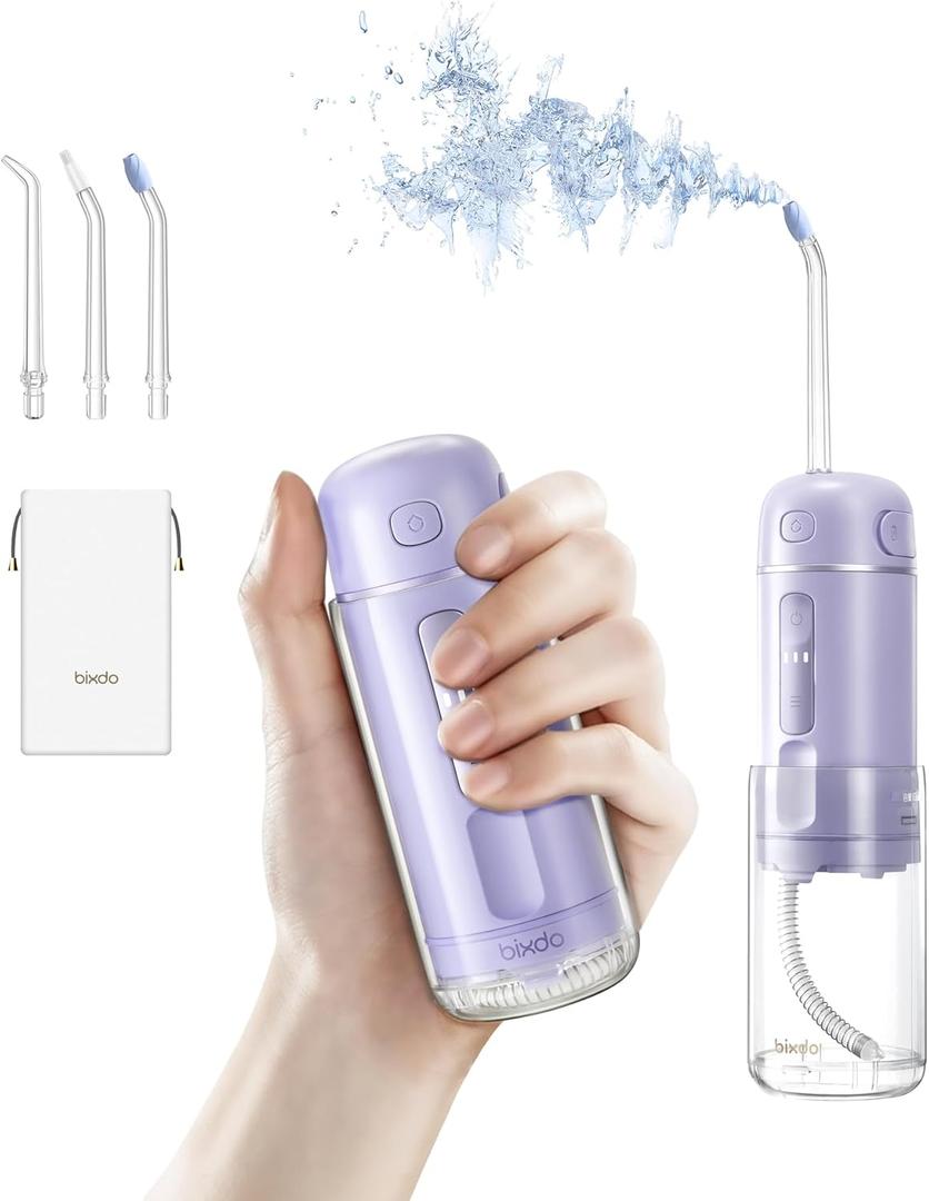 Water Flosser Travel Size - Portable Water Flosser Cordless for Teeth Gums Braces Cleaning, Oral Irrigator with 3 Modes, IPX7, Low Noise for Adult Kids, Mini Travel Essentials, A30 Pro Purple