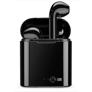 Black Truly Wireless Bluetooth with Rechargeable Case, Built-in Microphone Earbud and In-Ear