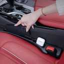 Car Seat Gap Filler Organizer-2 Pack, Universal Car Seat Gap Filler with Storage Slot, No Drop Seat Guard for Phones, Keys & Cards, Fit Car SUV Truck Fill The Gap Between Seat & Console (Black, S)