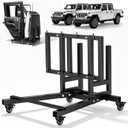 Fit for Jeep Door Storage with Front Hard Top Storage, Upgraded Heavy Duty Easy to Assemble Door Storage Cart fit for 1987-2026 Jeep Wrangler JK JL TJ YJ Gladiator JT 2/4 Doors
