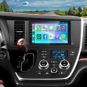 4+64GB Car Radio for Toyota Sienna 2015-2017 with Wireless Carplay & Android Auto, Android 13 IPS HD Car Stereo with Voice Control Bluetooth 5.2 FM RDS DSP EQ SWC GPS WiFi Backup Camera
