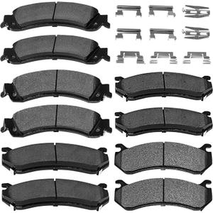 Brake Pads Front and Rear Compatible with Cadillac Escalade EXT ESV, Chevy Avalanche 1500 Silverado Suburban, GMC Sierra 1500 Yukon XL Brake Pads Semi-Metallic D785 D834